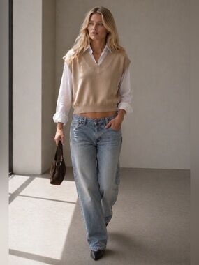 Maeve from Anthropologie V-Neck Knit Sweater Vest